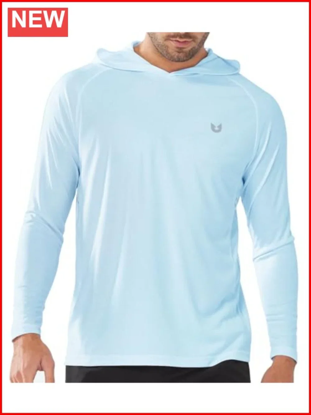 Men's UPF 50+ Long Sleeve Rash Guard Sun Shirt Hoodie